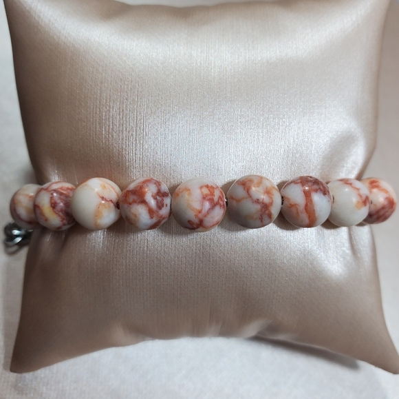 RARE Copper bearing Sunstone silver bracelet